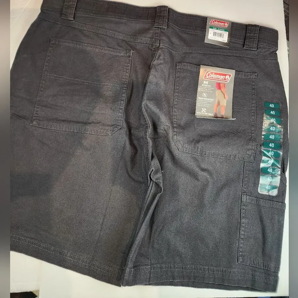 Coleman New Canvas Shorts‎ Flat Front Stretch Comfortable Outdoor  Men's Size 40